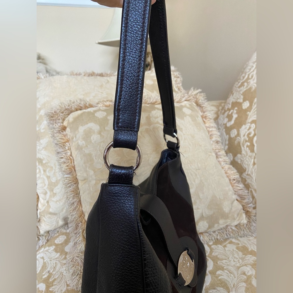 🇮🇹FURLA Coffee Brown Leather & Suede Shoulder Bag - Made in Italy 🇮🇹🇮🇹🇮🇹 - Picture 11 of 12